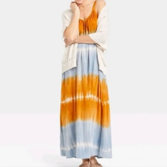 Gorgeous Tie-dye Maxi Rayon and linen brand new dress. Size XL. NWT. - Picture 4 of 5
